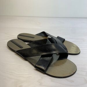 Robert Clergerie Black Womens Leather Slide Sandals Size 9